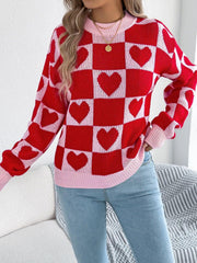 Heart Checkerboard Sweater - View 15 | TEVQA