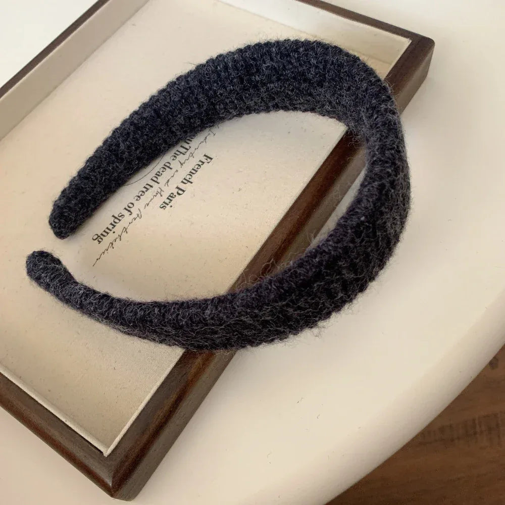 Jumbo Padded Wool-Blend Headband - 1.6 Inch Wide Cozy Winter Band - TEVQA