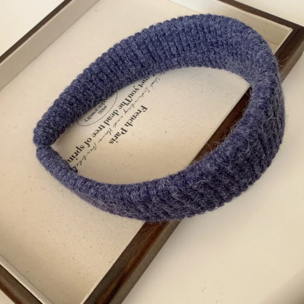 Jumbo Padded Wool-Blend Headband - 1.6 Inch Wide Cozy Winter Band - TEVQA