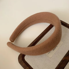 Statement Padded Wool Felt Headband - 1.6 Inch Cozy Autumn Lift