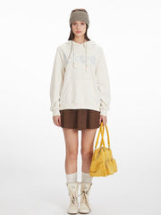 Vintage Cream Sea Shell 'LOVE' Graphic Hoodie