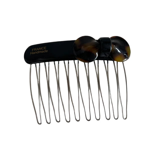 Small Acetate Bow Hair Comb Pin - 2.75 Inch