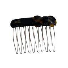 Small Acetate Bow Hair Comb Pin - 2.75 Inch