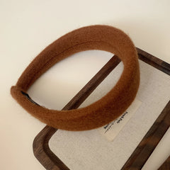 Statement Padded Wool Felt Headband - 1.6 Inch Cozy Autumn Lift