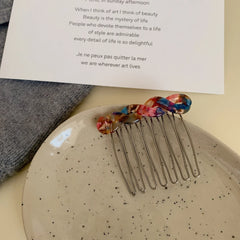 Small Twisted Acetate Hair Comb - 2.2 Inch Side Comb