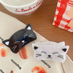 Cute Cat Face Acrylic Hair Clip (2.5 Inch) - TEVQA