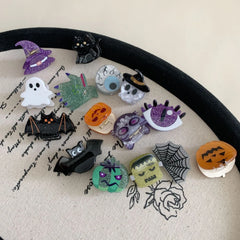 Cute Halloween Mini Hair Claw Clips - 1.6" Glitter Acrylic
