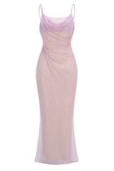 Ariarl Ruched Purple Sequins Maxi Dress | Dress In Beauty