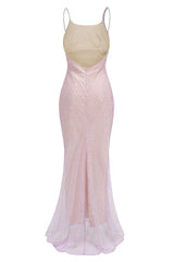 Ariarl Ruched Purple Sequins Maxi Dress - TEVQA