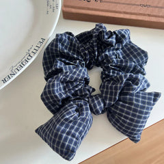 Oversized Plaid Bow Scrunchie - View 10 | TEVQA