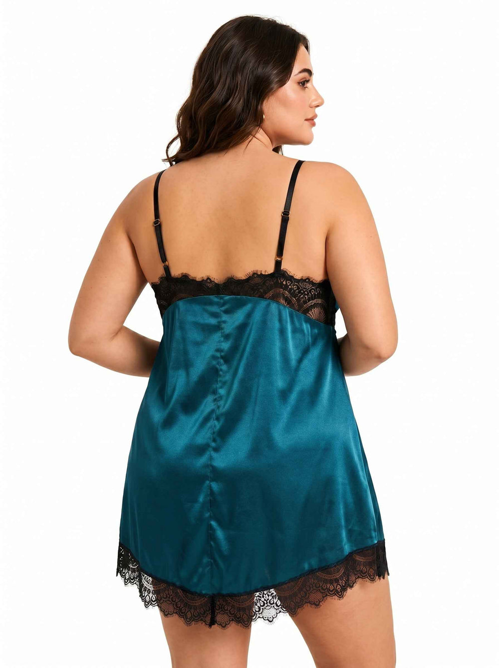 Women's Satin Slip Dress Loungewear - View 7 | TEVQA