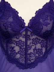 Women's pajama set with lace trim and ruffled cuffs - View 7 | TEVQA