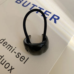 Acrylic Hair Cuff Ponytail Holder - 1.1 Inch Marbled Style