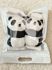 White 3D Panda Knit Slipper Socks Non-Slip