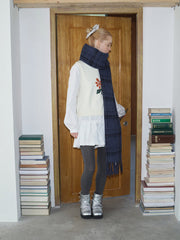 Dark Coquette Black Plaid Scarf