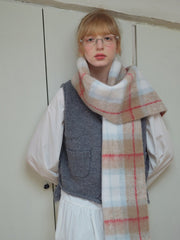 Soft 20% New Zealand Wool Blend Plaid Scarf