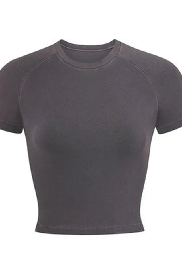 Cropped Raglan T-Shirt - View 10 | TEVQA