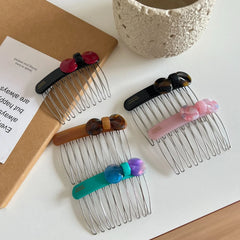 Small Acetate Bow Hair Comb Pin - 2.75 Inch