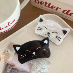 Cute Cat Face Acrylic Hair Clip (2.5 Inch) - TEVQA