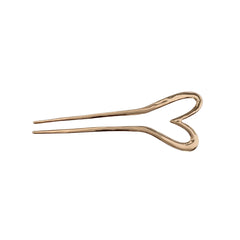 Minimalist Metal Heart Hair Fork - 5.2" Heavy-Weight French Pin