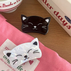 Cute Cat Face Acrylic Hair Clip (2.5 Inch) - TEVQA