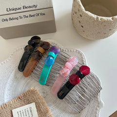 Small Acetate Bow Hair Comb Pin - 2.75 Inch