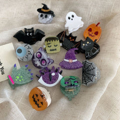 Cute Halloween Mini Hair Claw Clips - 1.6" Glitter Acrylic