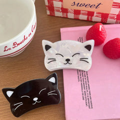 Cute Cat Face Acrylic Hair Clip (2.5 Inch) - TEVQA