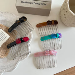 Small Acetate Bow Hair Comb Pin - 2.75 Inch