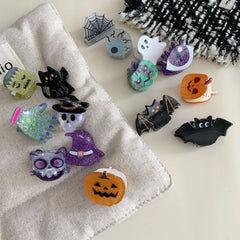 Cute Halloween Mini Hair Claw Clips - 1.6" Glitter Acrylic