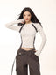 Women's Color Block Raglan Long Sleeve Top Slim Fit Sporty Tee