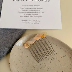 Small Twisted Acetate Hair Comb - 2.2 Inch Side Comb