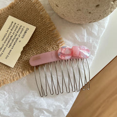 Small Acetate Bow Hair Comb Pin - 2.75 Inch