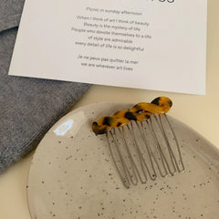 Small Twisted Acetate Hair Comb - 2.2 Inch Side Comb