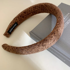 Classic Padded Tweed Headband - 1.2 Inch Wide Preppy Hair Band