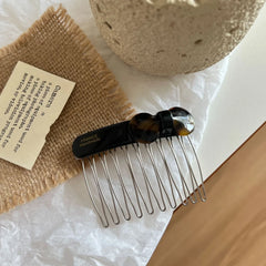 Small Acetate Bow Hair Comb Pin - 2.75 Inch