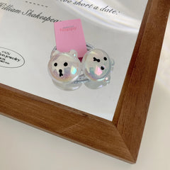 Iridescent Y2K Charm Hair Tie - 1.4 Inch Sparkly Silver Band