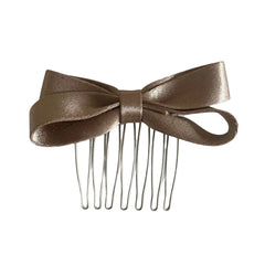 Small Satin Bow Hair Comb Pin - 2.9 Inch Side Comb