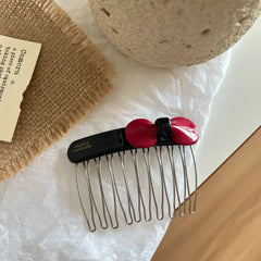 Small Acetate Bow Hair Comb Pin - 2.75 Inch