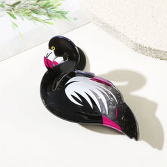 Whimsical Tropical Flamingo Acetate Hair Claw (3.1 Inch)