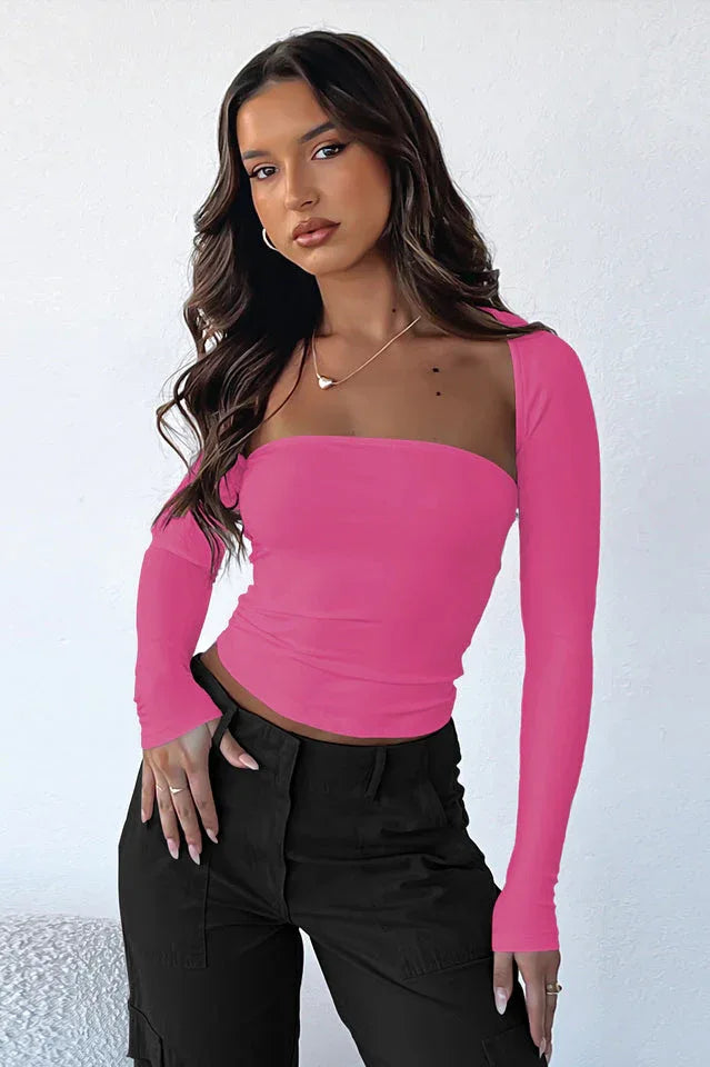 White Two Piece Bolero Tube Top Set - TEVQA