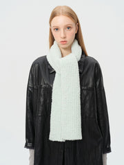 Soft Bouclé Wool Blend Knit Scarf