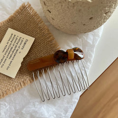 Small Acetate Bow Hair Comb Pin - 2.75 Inch