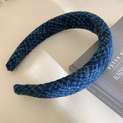 Classic Padded Tweed Headband - 1.2 Inch Wide Preppy Hair Band
