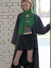 100% Wool Knitted Scarf Solid Red Warm Neck Wrap