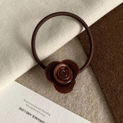 Acetate rose flower hair tie charm - View 9 | TEVQA
