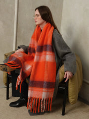 Oversized Plaid Scarf - View 7 | TEVQA