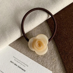 Acetate rose flower hair tie charm - View 11 | TEVQA