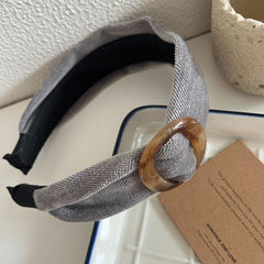 Wide Padded Headband with Tortoiseshell Buckle - 1.6 Inch