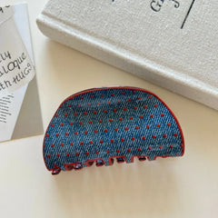Retro Denim and Red Polka Dot Hair Clip - View 8 | TEVQA
